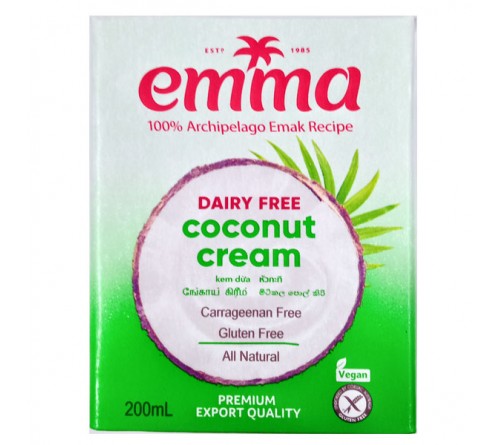 6 x Emma UHT Coconut Cream 200 mL, 24% Fat