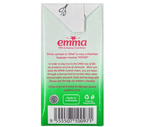 2 x Emma UHT Coconut Cream 1L, 24% Fat